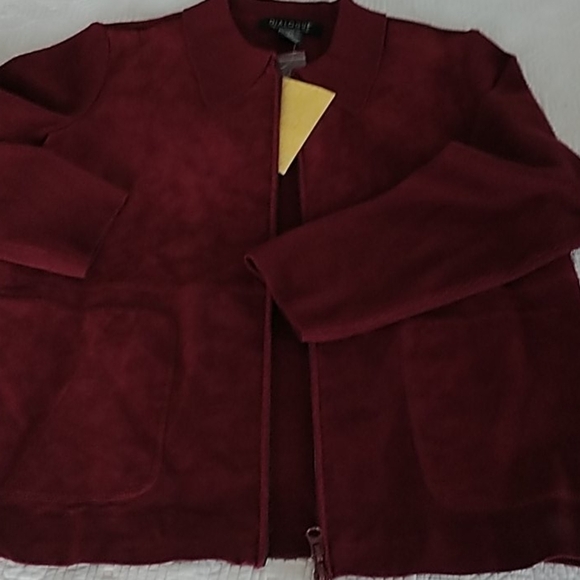 Dialogue 💯 leather &  knit Sweater/Jacket Sz M - Picture 5 of 12